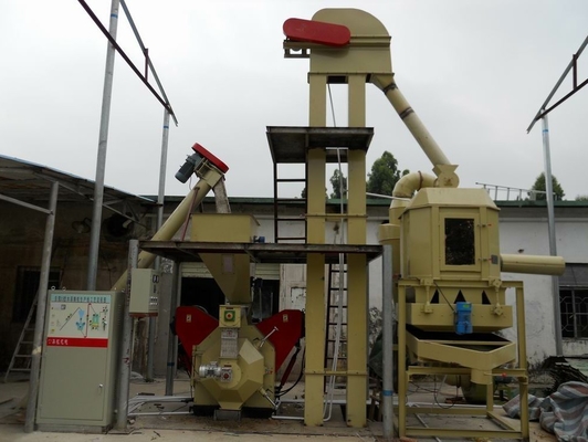 HKJ 200 - 300 Kg/h ξύλινη γραμμή σβόλων αχύρου φλοιών ρυζιού με τον ανελκυστήρα κάδων - σβόλος HKJ32M